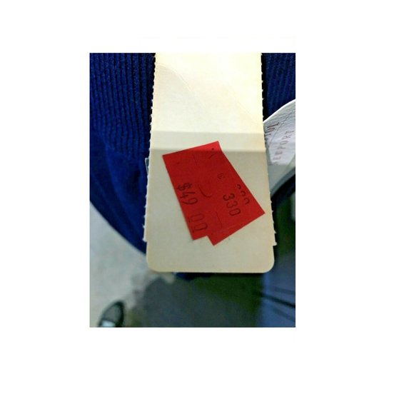 Vtg 1992 Susan Bristol Set Navy Blue Pleated Skirt & Button Top Knit Sweater Top - Picture 11 of 12